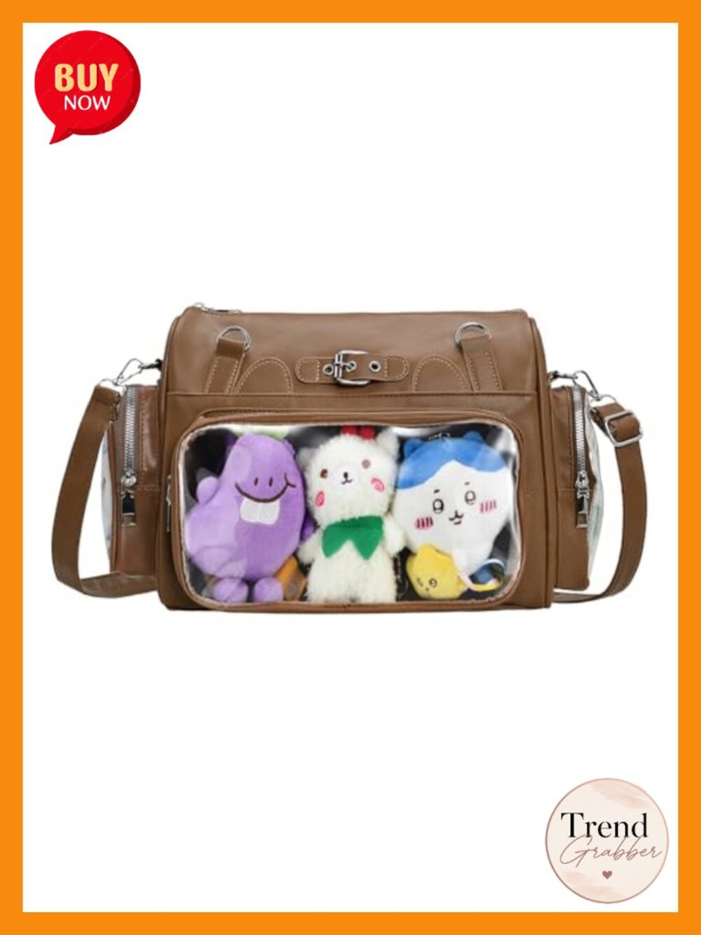 Kawaii Crossbody Ita Bag PU Leather PVC Window Display Pin Doll Bag